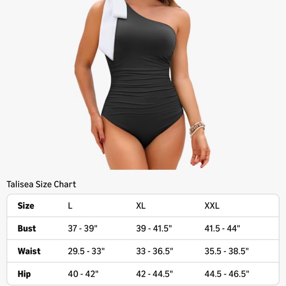 The Bow One-shoulder One Piece Swimsuit Asymmetric Cutout Bathing Suit Size XL - Picture 5 of 9